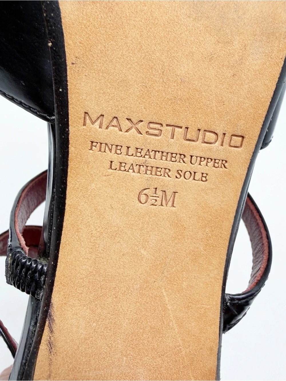 Max Studio Black Patent Leather T-Strap Mary Jane Heels Pumps Size 6.5M Gothic